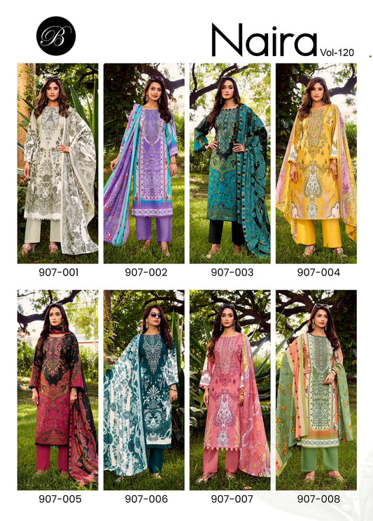 Naira Vol 120 Belliza Designer Studio Cotton Karachi Salwar Suits Exporter Ahmedabad
