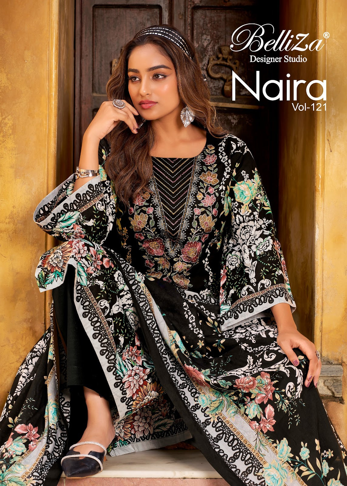 Naira Vol 121 Belliza Designer Studio Cotton Karachi Salwar Suits Exporter Ahmedabad