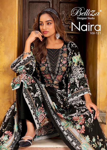 Naira Vol 121 Belliza Designer Studio Cotton Karachi Salwar Suits Exporter Ahmedabad