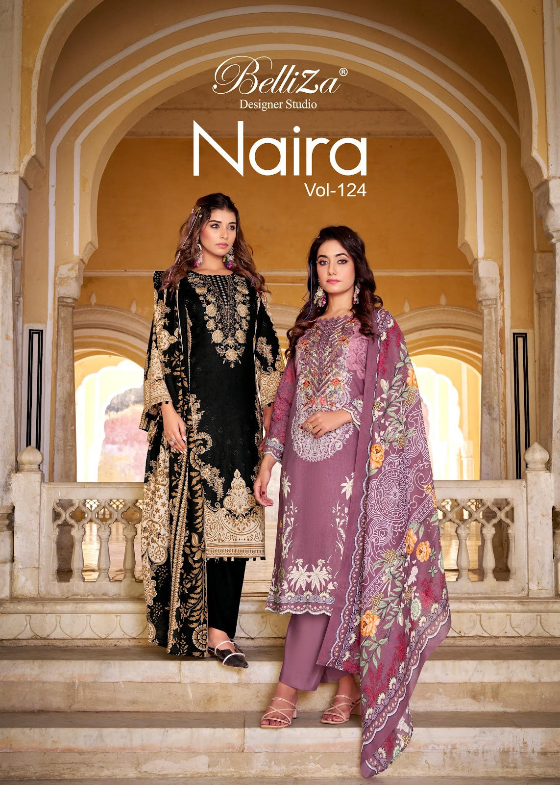 Naira Vol 124 Belliza Designer Studio Pure Cotton Karachi Salwar Suits Manufacturer Gujarat