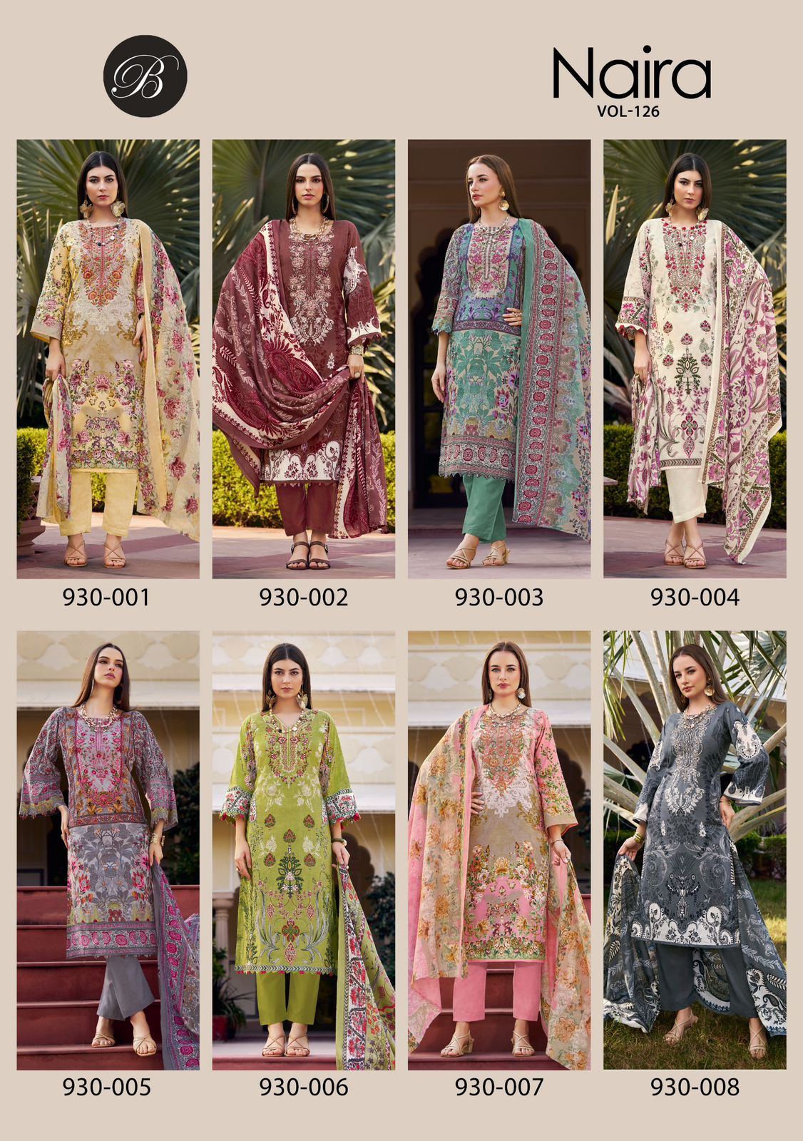 Naira Vol 126 Belliza Designer Studio Cotton Karachi Salwar Suits Wholesaler