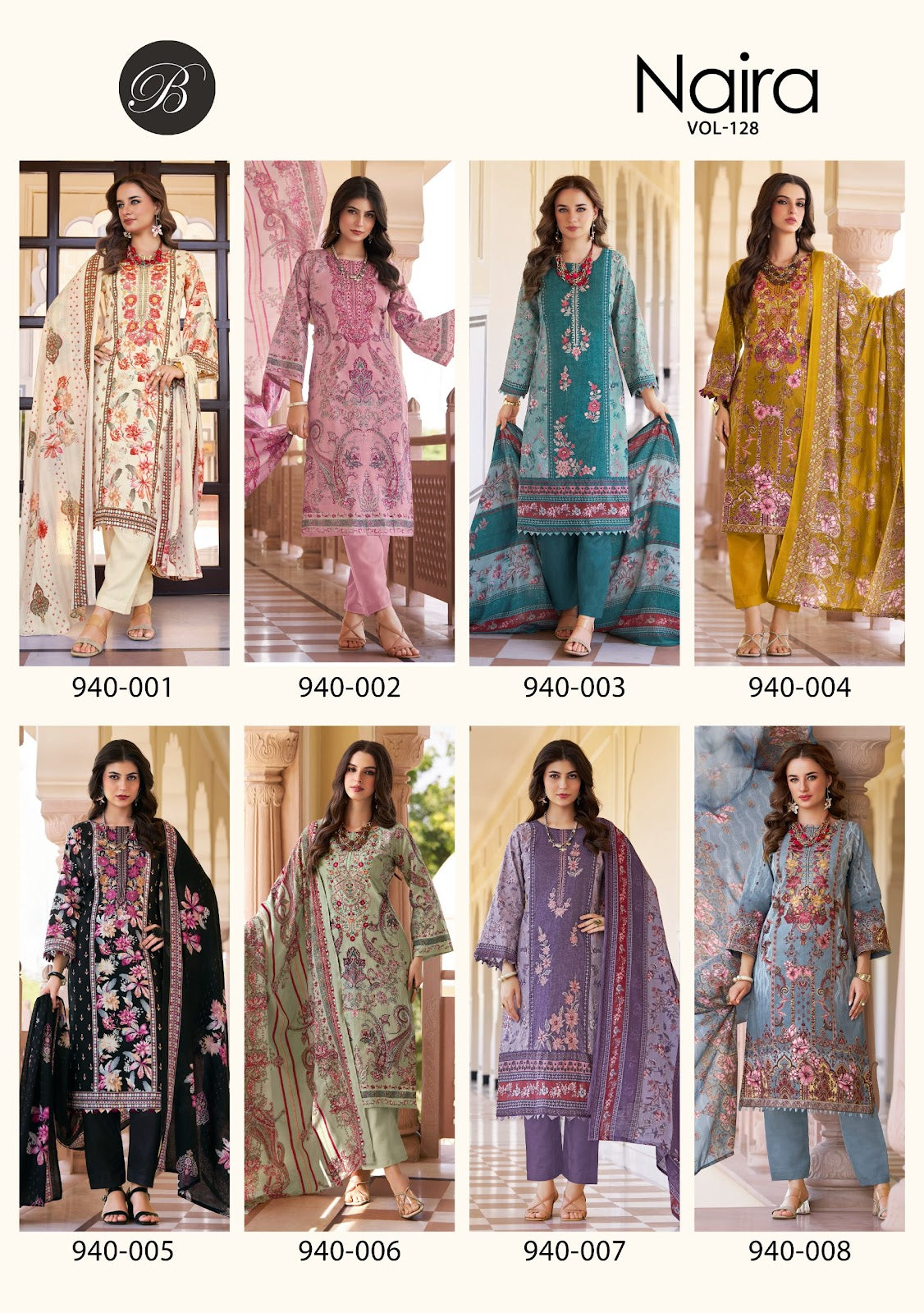 Naira Vol 128 Belliza Designer Studio Cotton Karachi Salwar Suits Manufacturer Gujarat