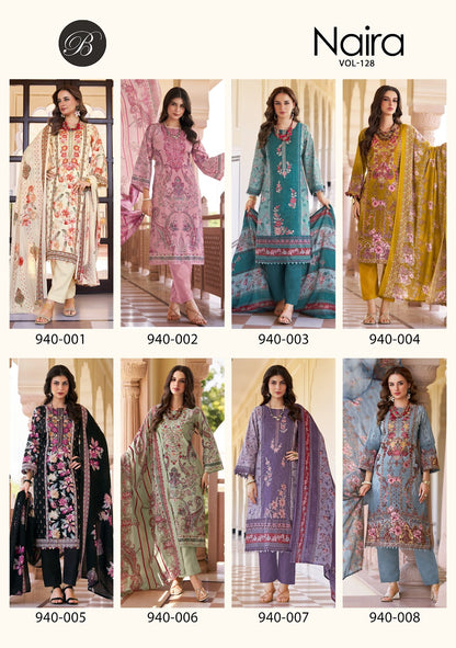 Naira Vol 128 Belliza Designer Studio Cotton Karachi Salwar Suits Manufacturer Gujarat