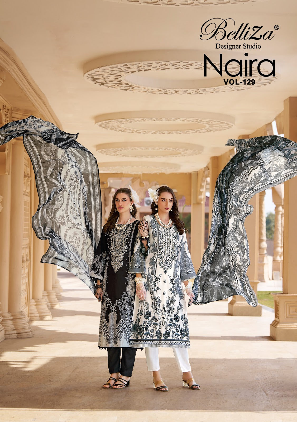 Naira Vol 129 Belliza Designer Studio Cotton Karachi Salwar Suits Exporter