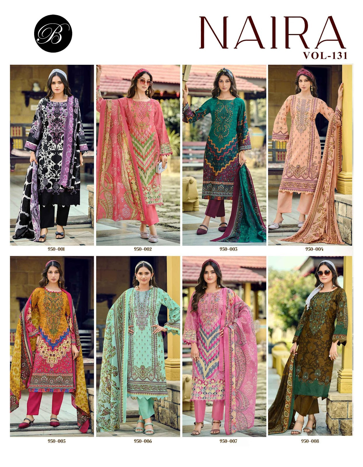 Naira Vol 131 Belliza Designer Studio Pure Cotton Karachi Salwar Suits Wholesaler