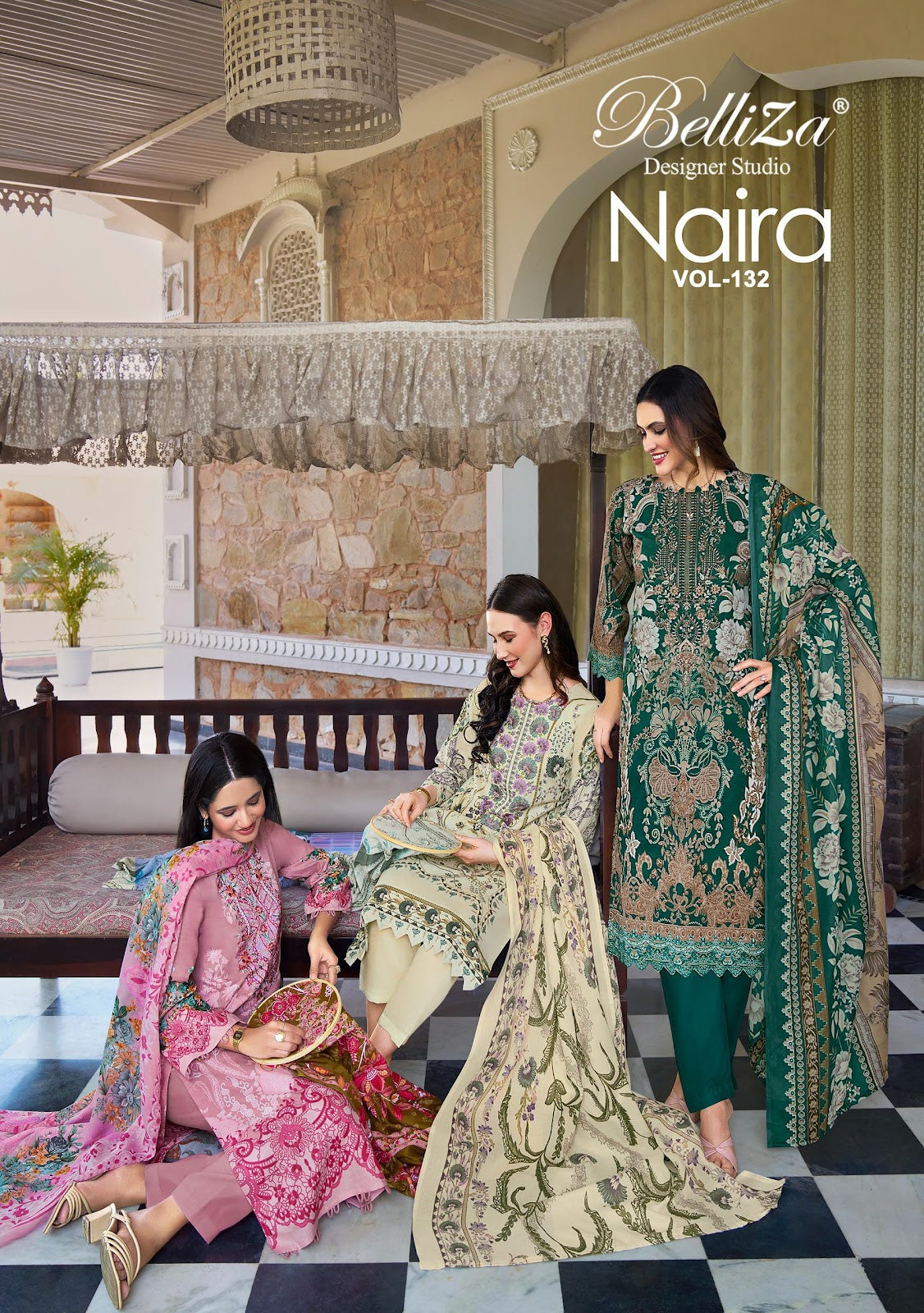 Naira Vol 132 Belliza Designer Studio Cotton Karachi Salwar Suits Supplier