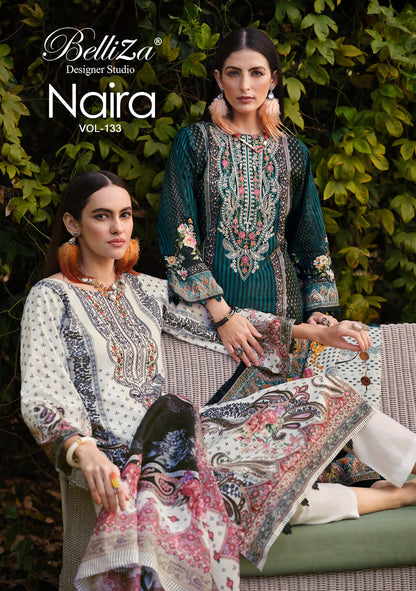 Naira Vol 133 Belliza Designer Studio Cotton Karachi Salwar Suits Wholesaler Ahmedabad