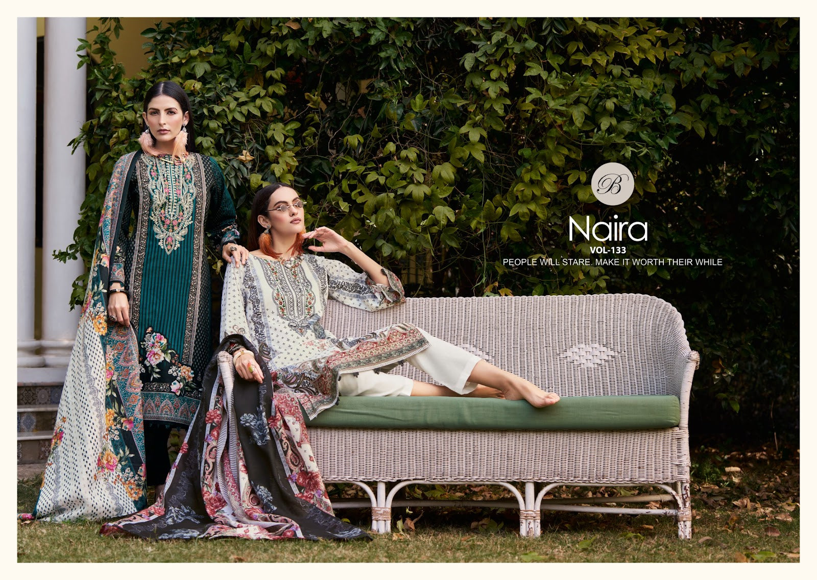 Naira Vol 133 Belliza Designer Studio Cotton Karachi Salwar Suits Wholesaler Ahmedabad