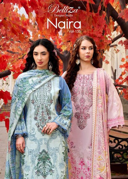 Naira Vol 135 Belliza Designer Studio Cotton Karachi Salwar Suits Supplier Gujarat