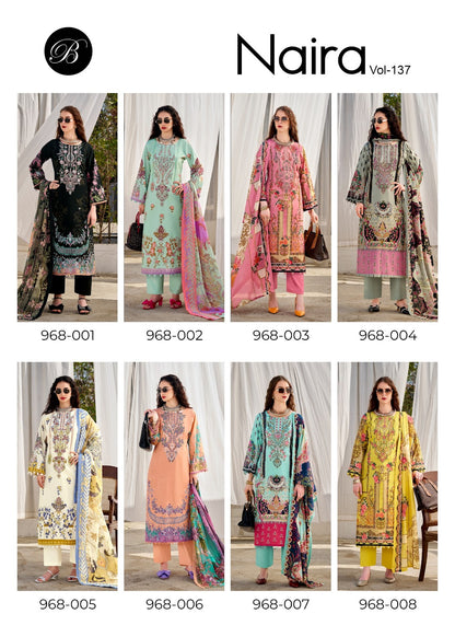Naira Vol 137 Belliza Designer Studio Cotton Karachi Salwar Suits Wholesaler Ahmedabad