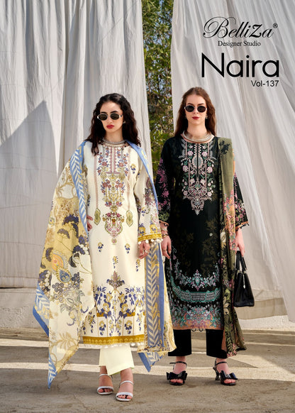 Naira Vol 137 Belliza Designer Studio Cotton Karachi Salwar Suits Wholesaler Ahmedabad