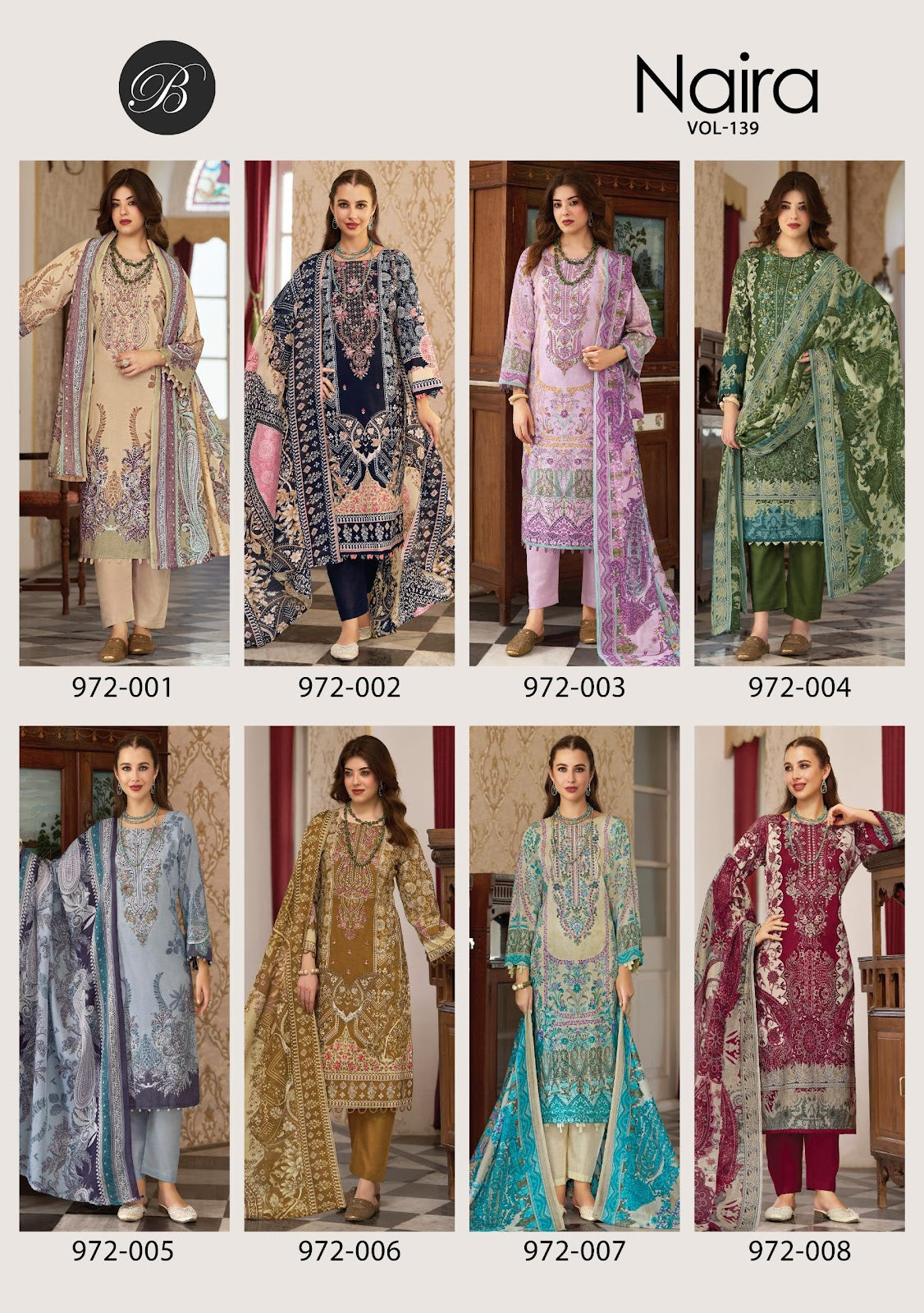 Naira Vol 139 Belliza Designer Studio Pure Cotton Karachi Salwar Suits Wholesale