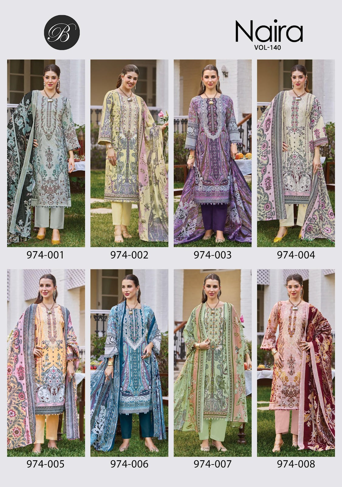 Naira Vol 140 Belliza Designer Studio Cotton Karachi Salwar Suits Exporter