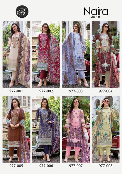 Naira Vol 141 Belliza Designer Studio Cotton Karachi Salwar Suits Manufacturer India