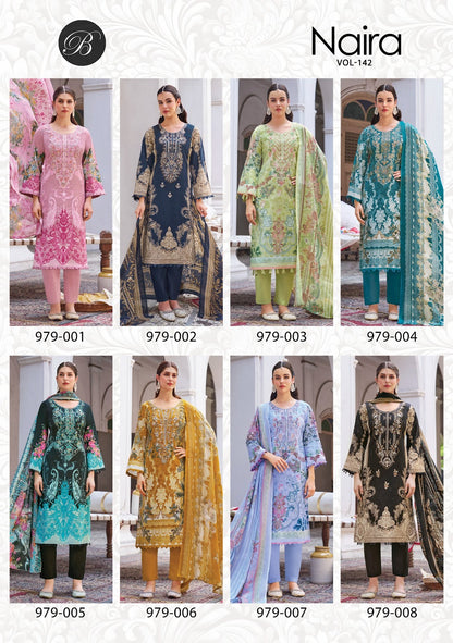 Naira Vol 142 Belliza Designer Studio Cotton Karachi Salwar Suits Manufacturer India