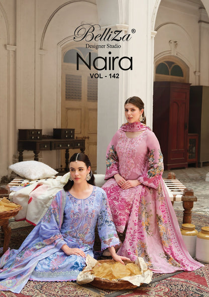 Naira Vol 142 Belliza Designer Studio Cotton Karachi Salwar Suits Manufacturer India