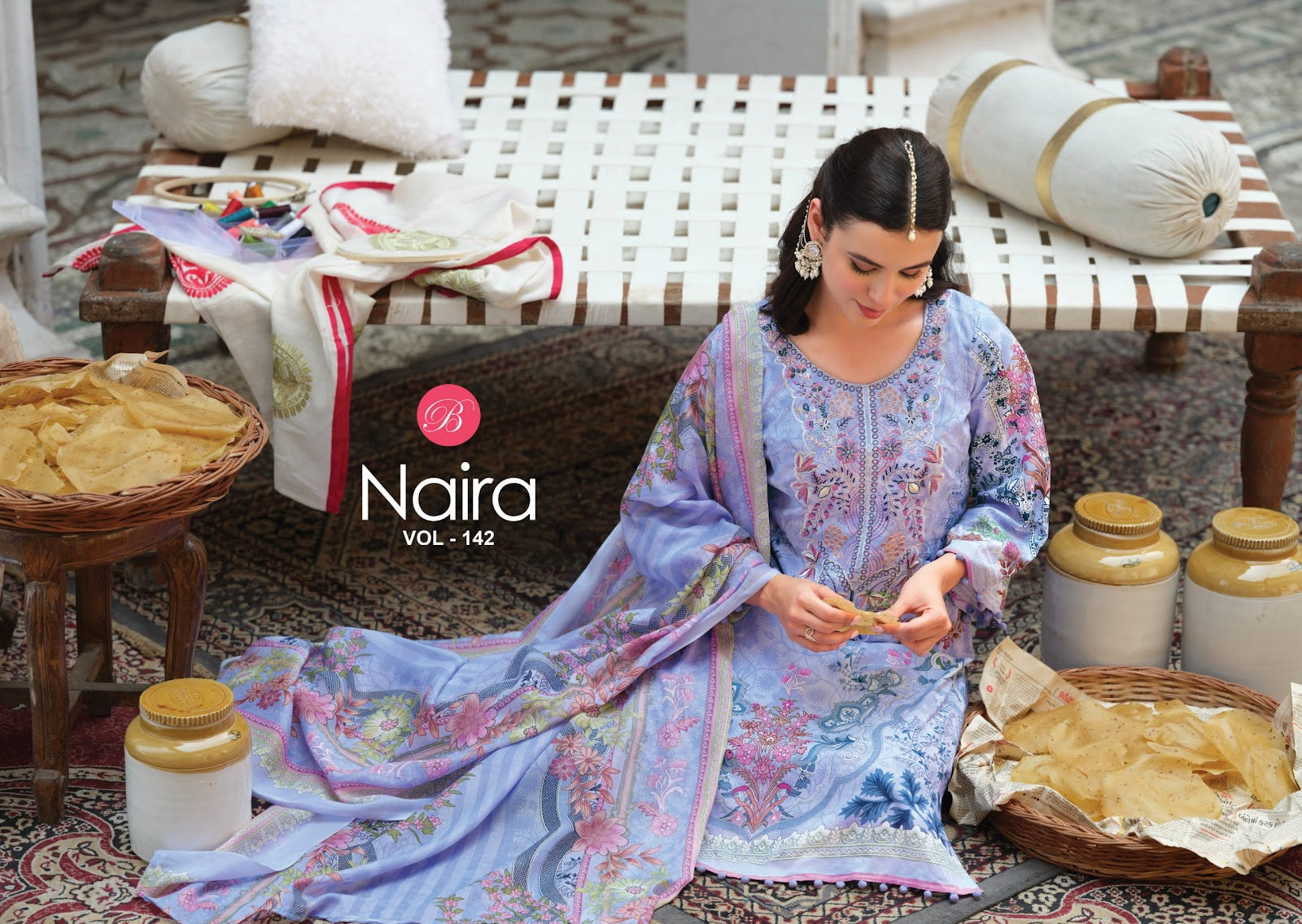 Naira Vol 142 Belliza Designer Studio Cotton Karachi Salwar Suits Manufacturer India