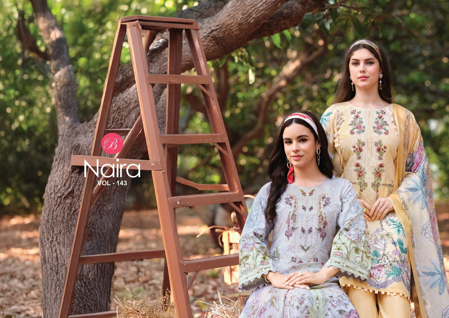 Naira Vol 143 Belliza Designer Studio Cotton Karachi Salwar Suits Wholesale Rate