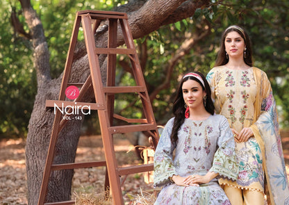 Naira Vol 143 Belliza Designer Studio Cotton Karachi Salwar Suits Wholesale Rate