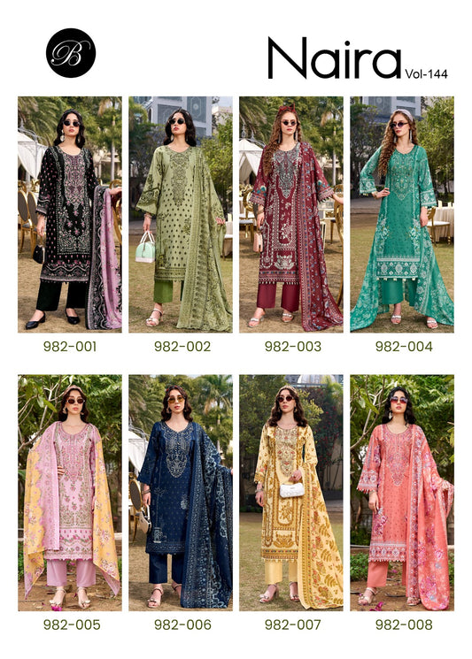 Naira Vol 144 Belliza Designer Studio Cotton Karachi Salwar Suits Supplier Gujarat