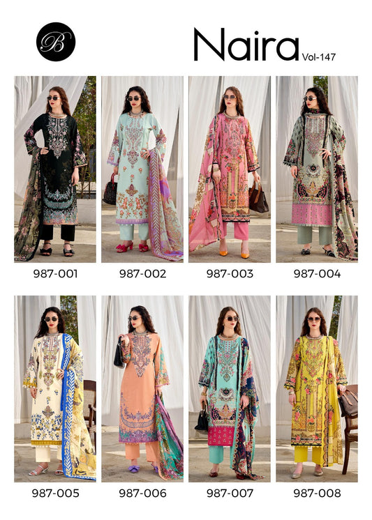 Naira Vol 147 Belliza Designer Studio Cotton Karachi Salwar Suits Manufacturer India