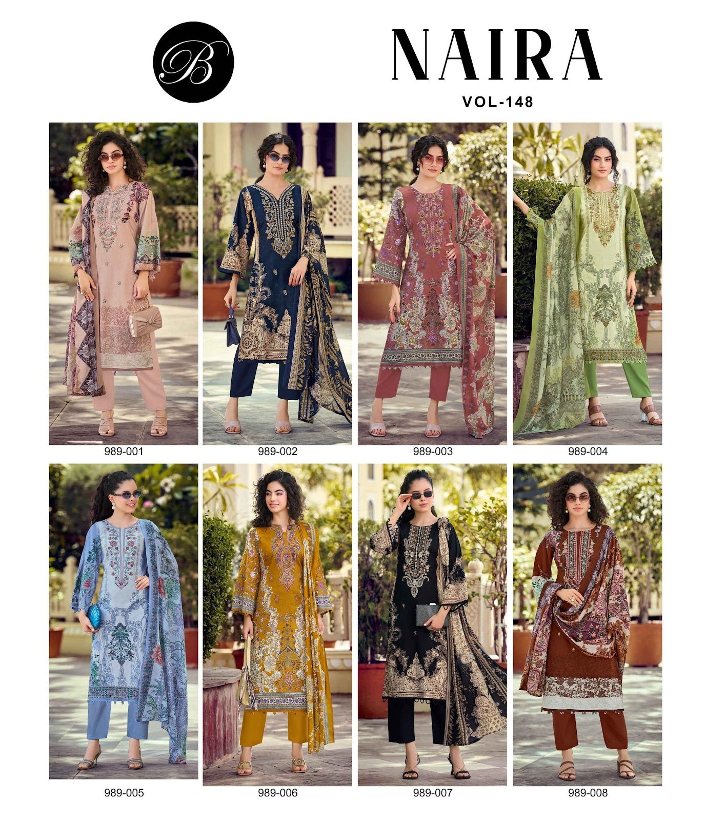 Naira Vol 148 Belliza Designer Studio Pure Cotton Karachi Salwar Suits Manufacturer Ahmedabad