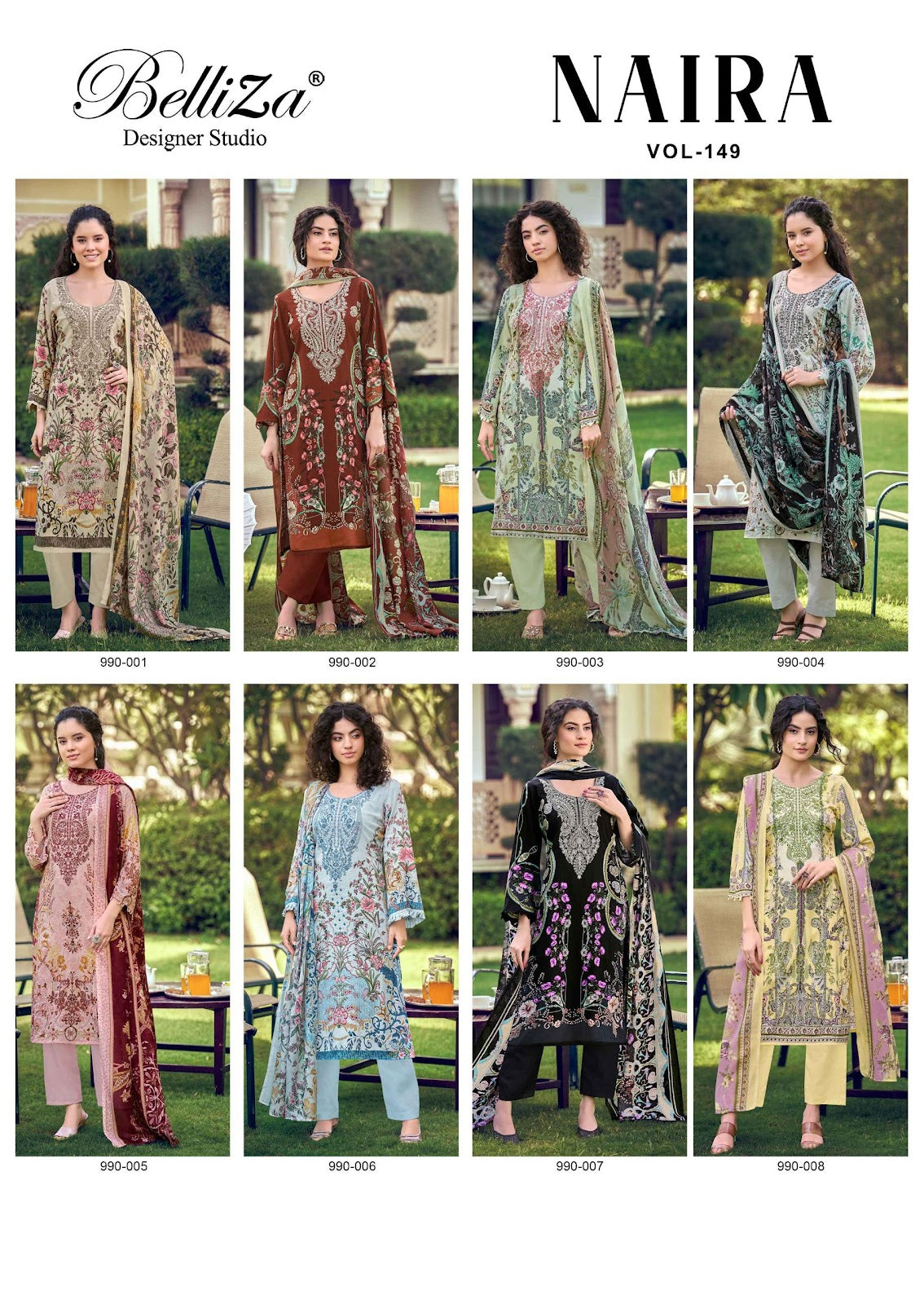 Naira Vol 149 Belliza Designer Studio Pure Cotton Karachi Salwar Suits Manufacturer India