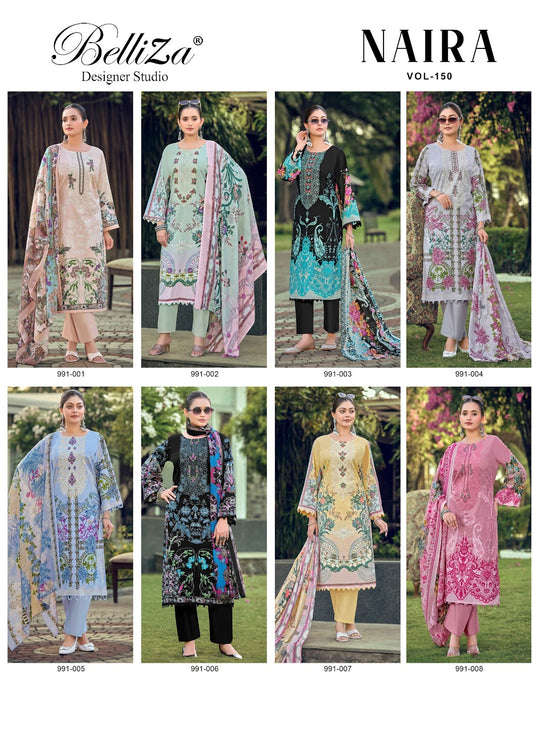 Naira Vol 150 Belliza Designer Studio Cotton Karachi Salwar Suits Manufacturer