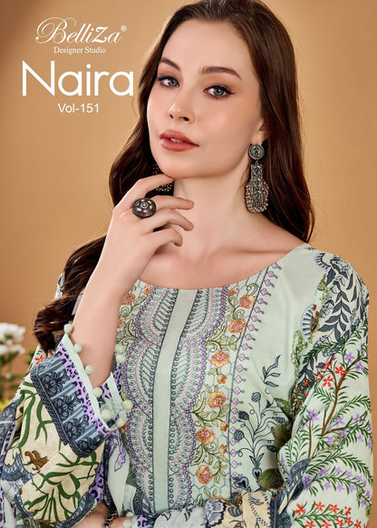 Naira Vol 151 Belliza Designer Studio Cotton Karachi Salwar Suits Supplier India