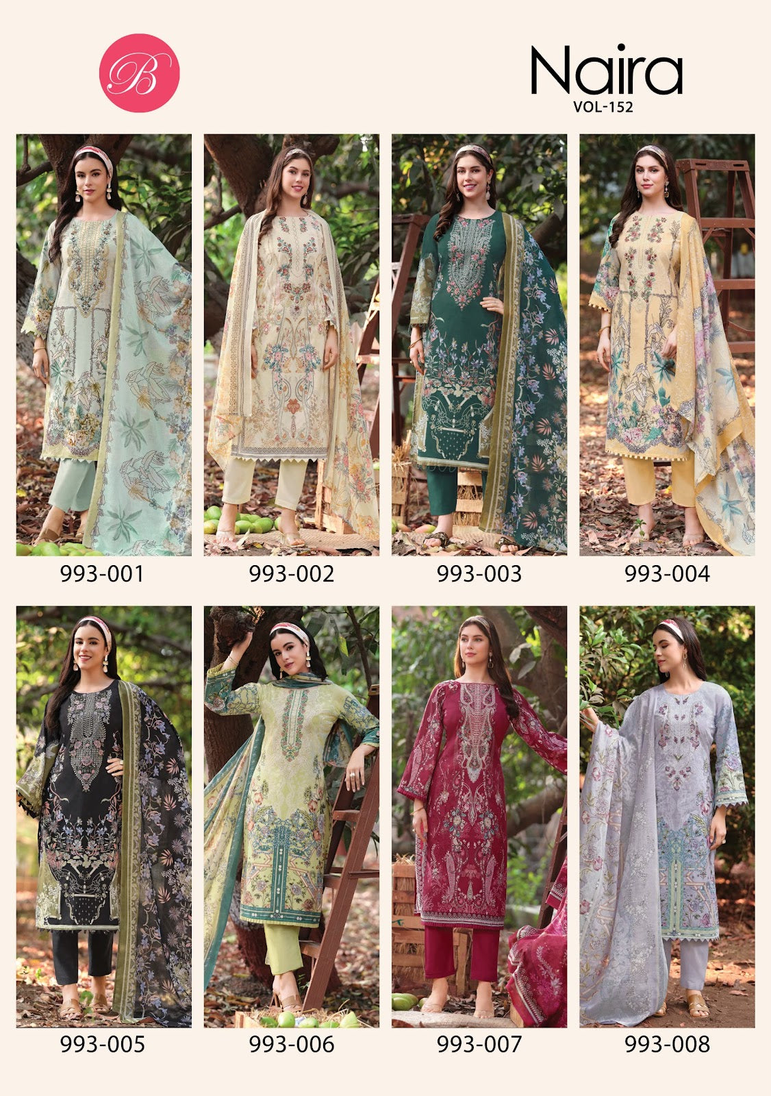 Naira Vol 152 Belliza Designer Studio Cotton Karachi Salwar Suits Exporter Gujarat