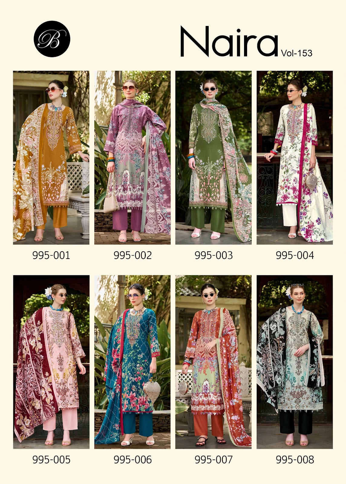 Naira Vol 153 Belliza Designer Studio Cotton Karachi Salwar Suits Exporter Ahmedabad