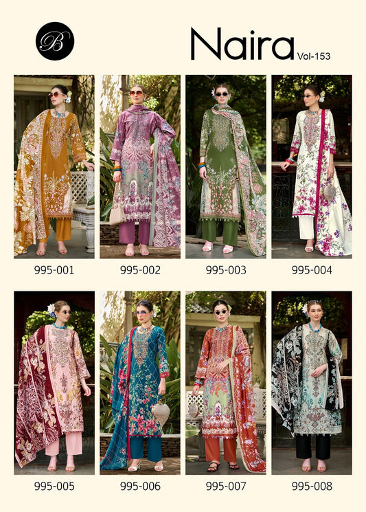Naira Vol 153 Belliza Designer Studio Cotton Karachi Salwar Suits Exporter Ahmedabad