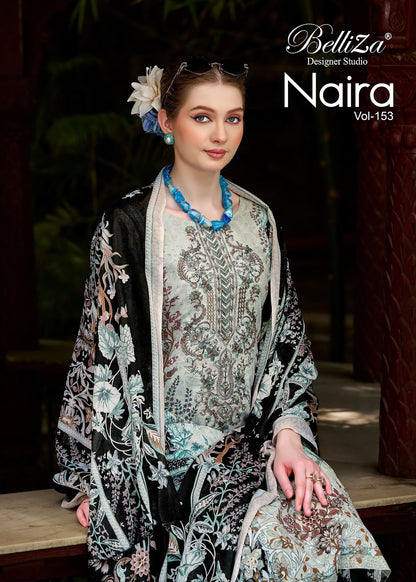 Naira Vol 153 Belliza Designer Studio Cotton Karachi Salwar Suits Exporter Ahmedabad