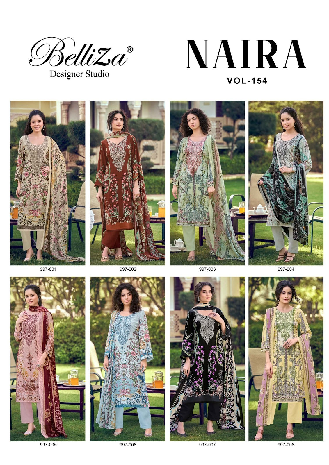 Naira Vol 154 Belliza Designer Studio Cotton Karachi Salwar Suits Supplier Ahmedabad