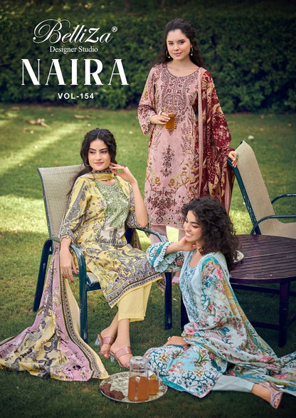 Naira Vol 154 Belliza Designer Studio Cotton Karachi Salwar Suits Supplier Ahmedabad
