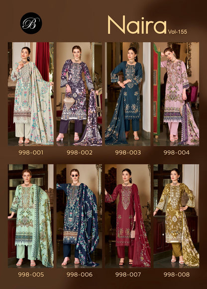 Naira Vol 155 Belliza Designer Studio Pure Cotton Karachi Salwar Suits Supplier