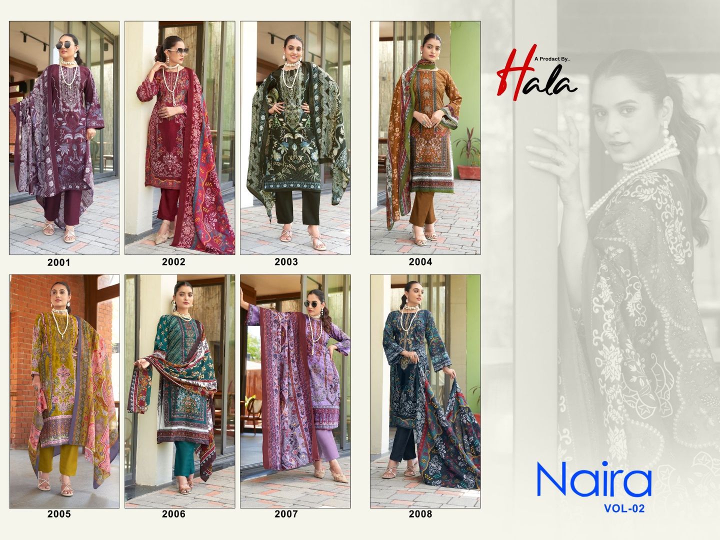 Naira Vol 2 Hala Cotton Karachi Salwar Suits Wholesaler