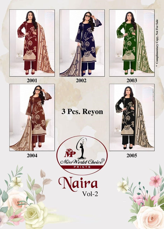 Naira Vol 2 Miss World Choice Rayon Pant Style Suits Exporter