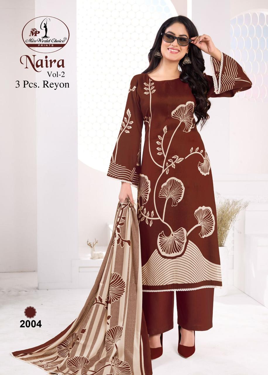 Naira Vol 2 Miss World Choice Rayon Pant Style Suits Exporter