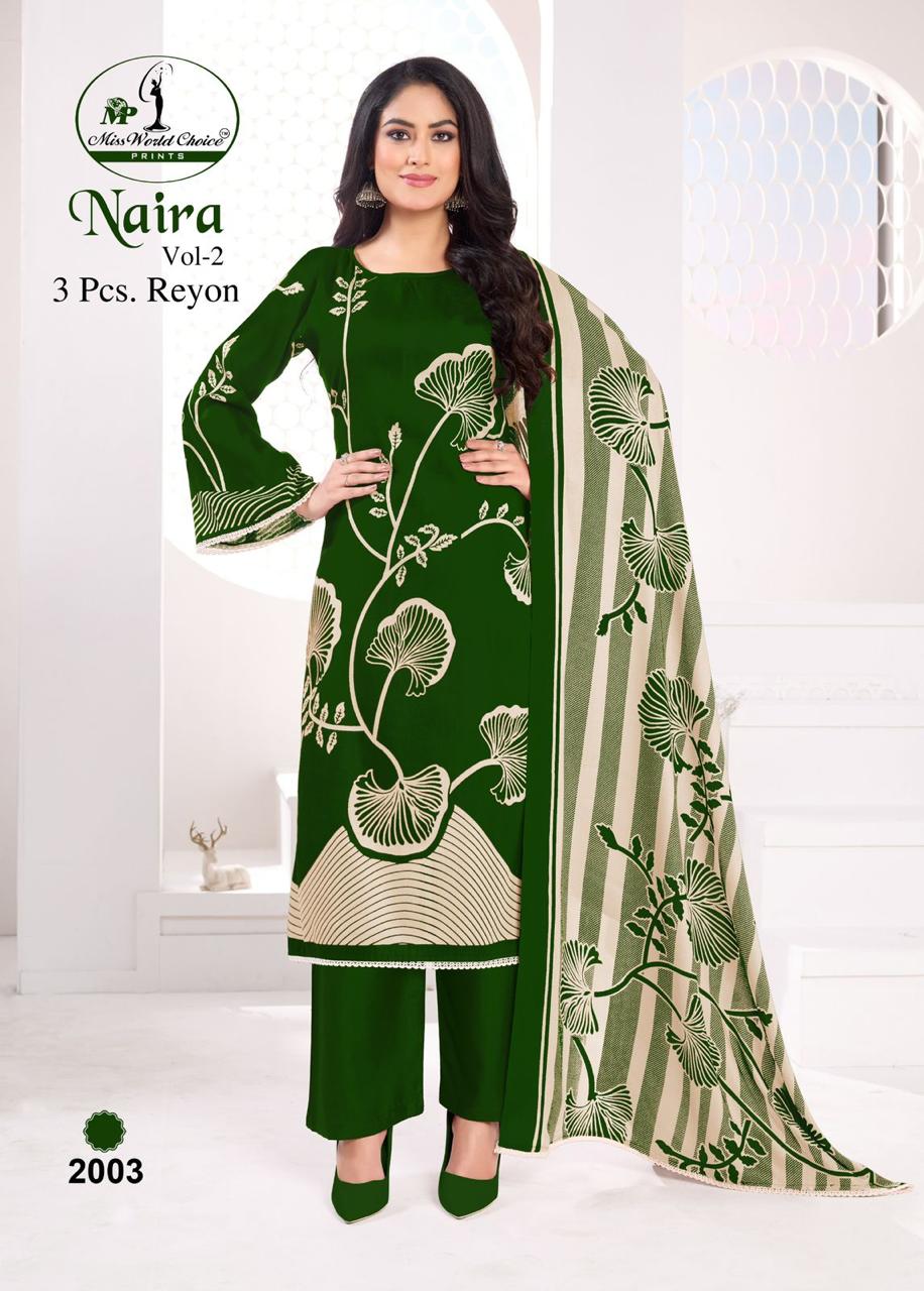 Naira Vol 2 Miss World Choice Rayon Pant Style Suits Exporter