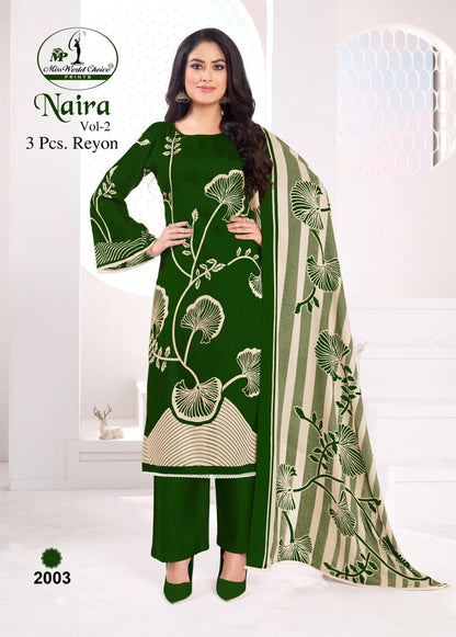 Naira Vol 2 Miss World Choice Rayon Pant Style Suits Exporter