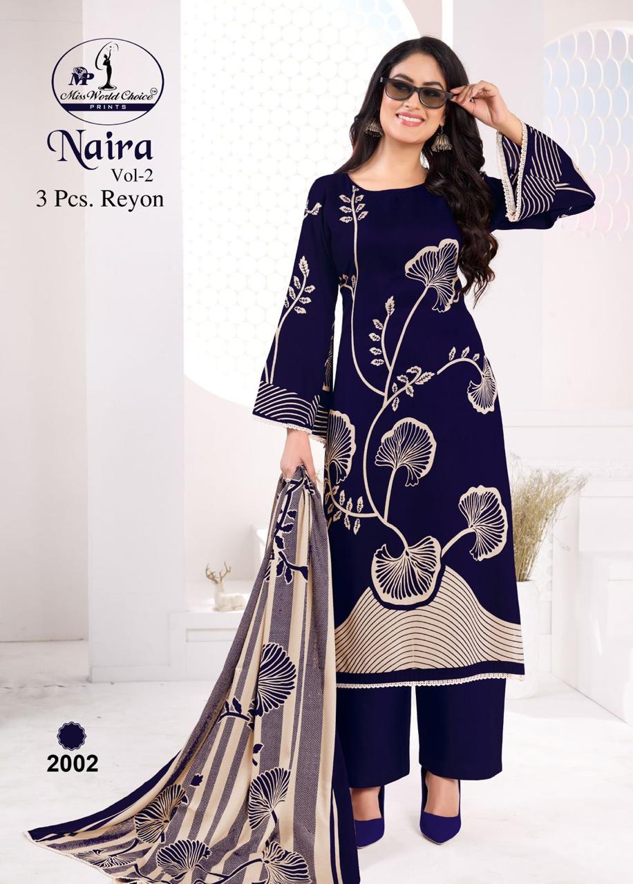 Naira Vol 2 Miss World Choice Rayon Pant Style Suits Exporter