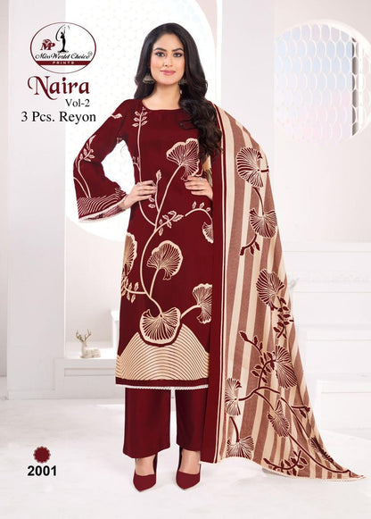 Naira Vol 2 Miss World Choice Rayon Pant Style Suits Exporter