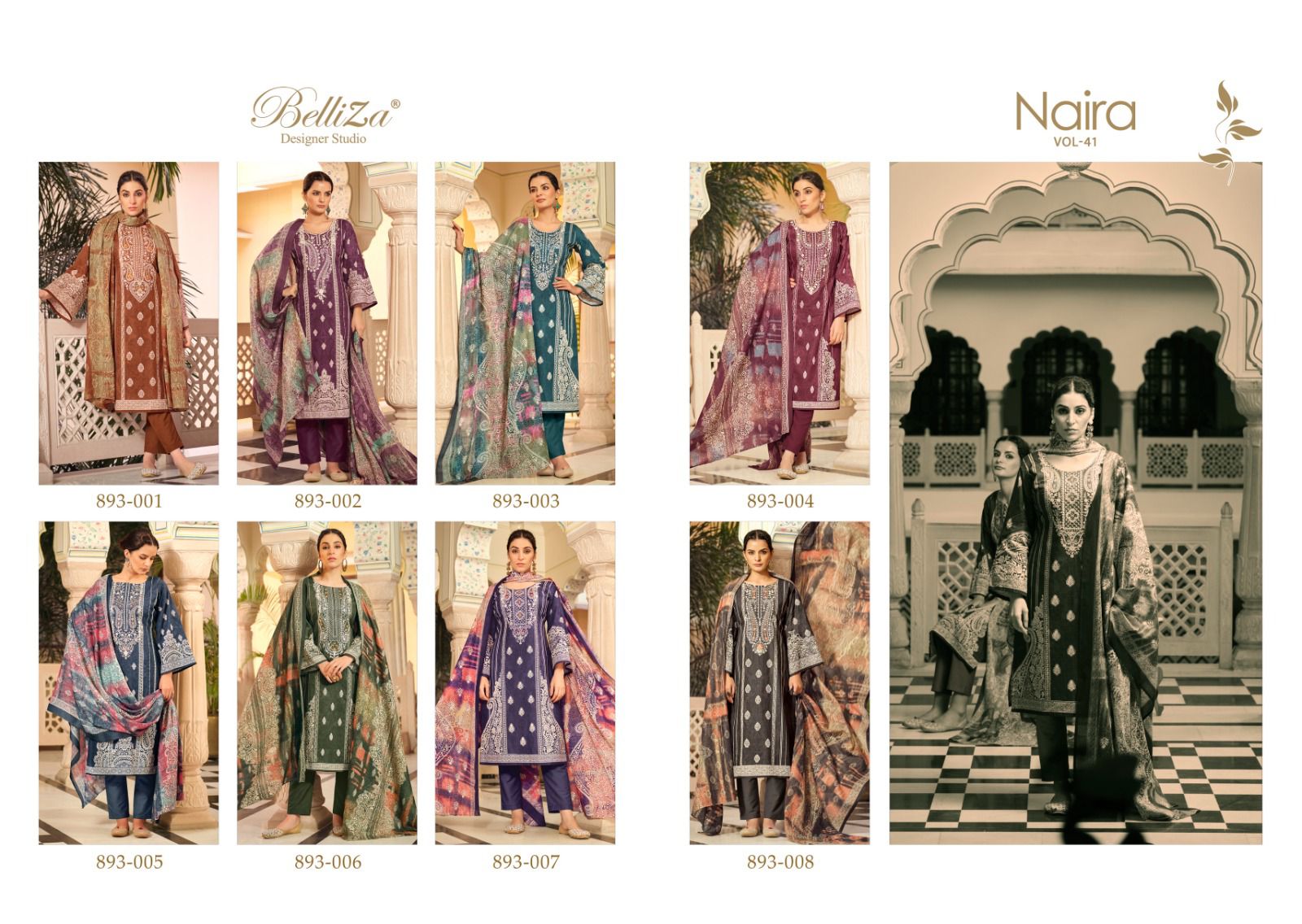 Naira Vol 41 Belliza Designer Studio Cotton Karachi Salwar Suits