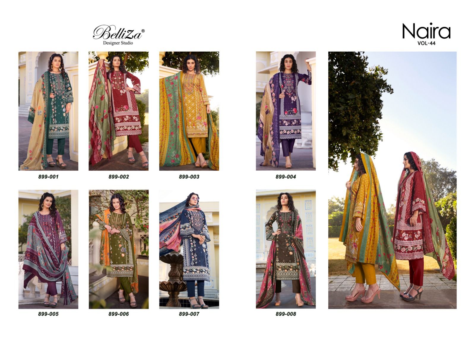 Naira Vol 44 Belliza Designer Studio Cotton Karachi Salwar Suits