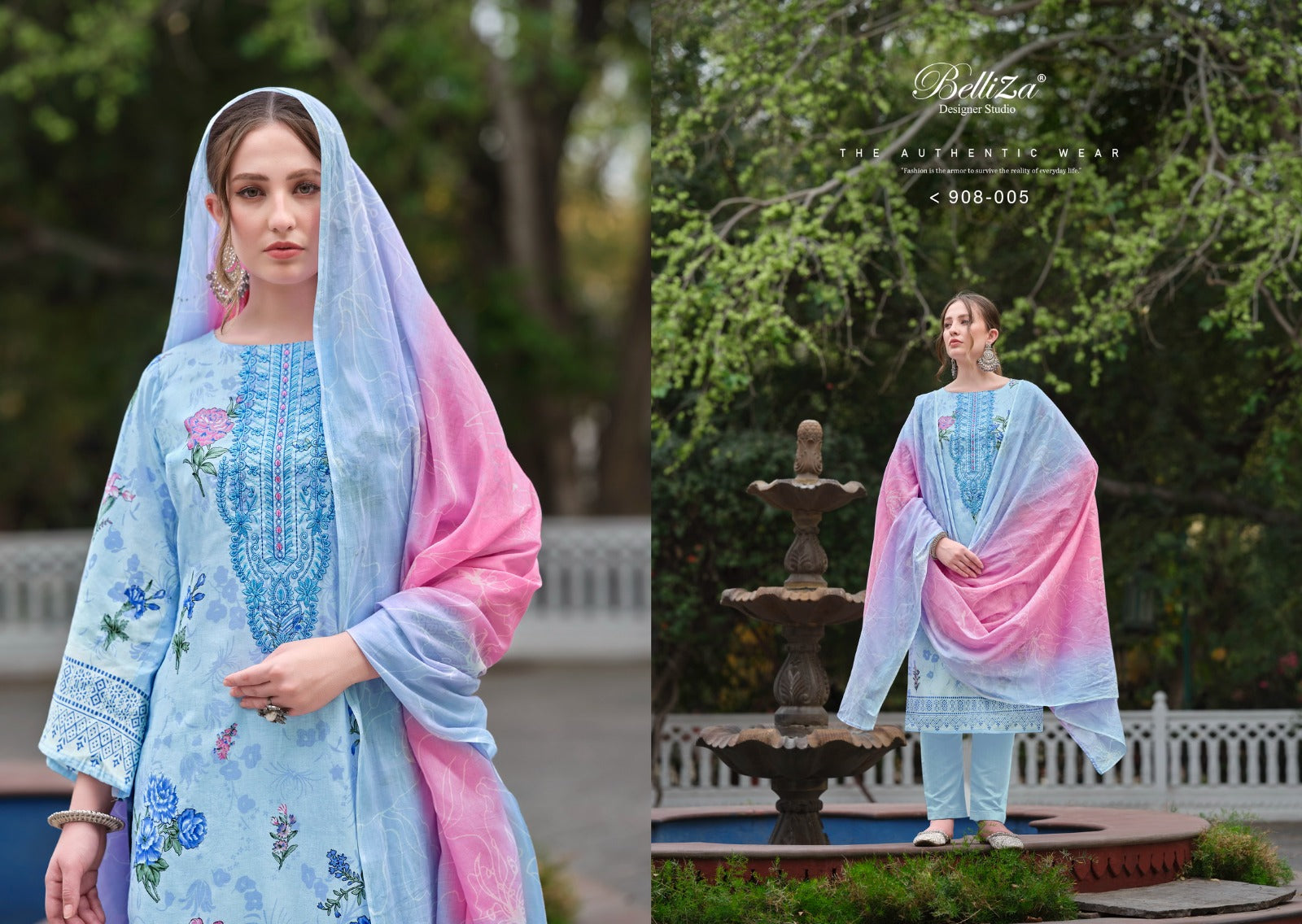 Naira Vol 48 Belliza Designer Studio Pure Cotton Karachi Salwar Suits