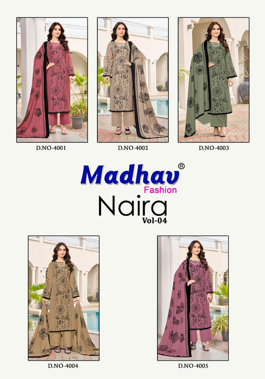 Naira Vol 4 Madhav Fashion Rayon Karachi Salwar Suits Wholesaler Ahmedabad