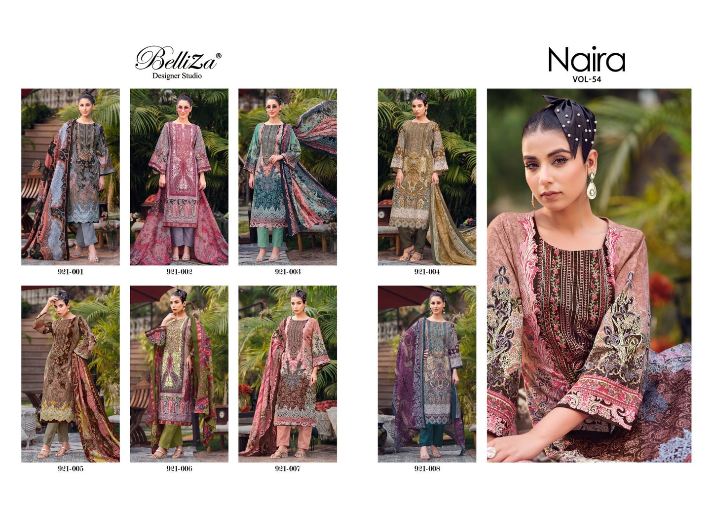 Naira Vol 54 Belliza Designer Studio Pure Cotton Karachi Salwar Suits Exporter