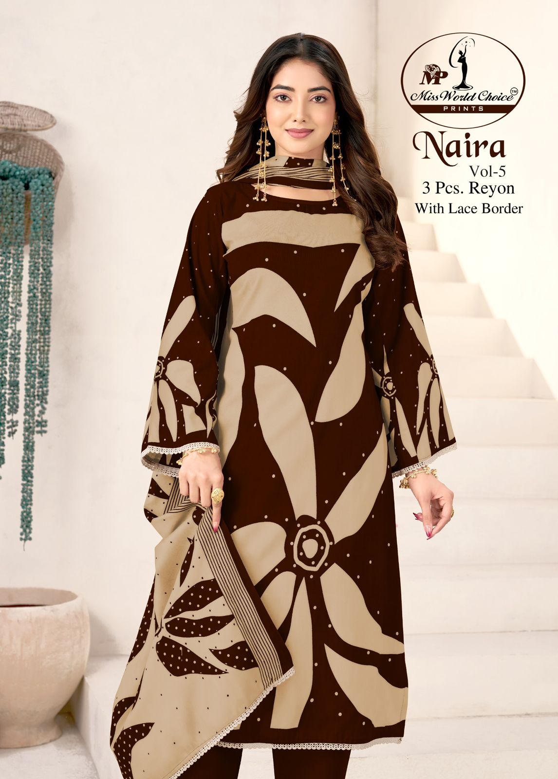 Naira Vol 5 Miss World Choice Rayon Pant Style Suits Wholesale Price