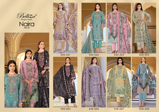Naira Vol 61 Belliza Designer Studio Cotton Karachi Salwar Suits Exporter India